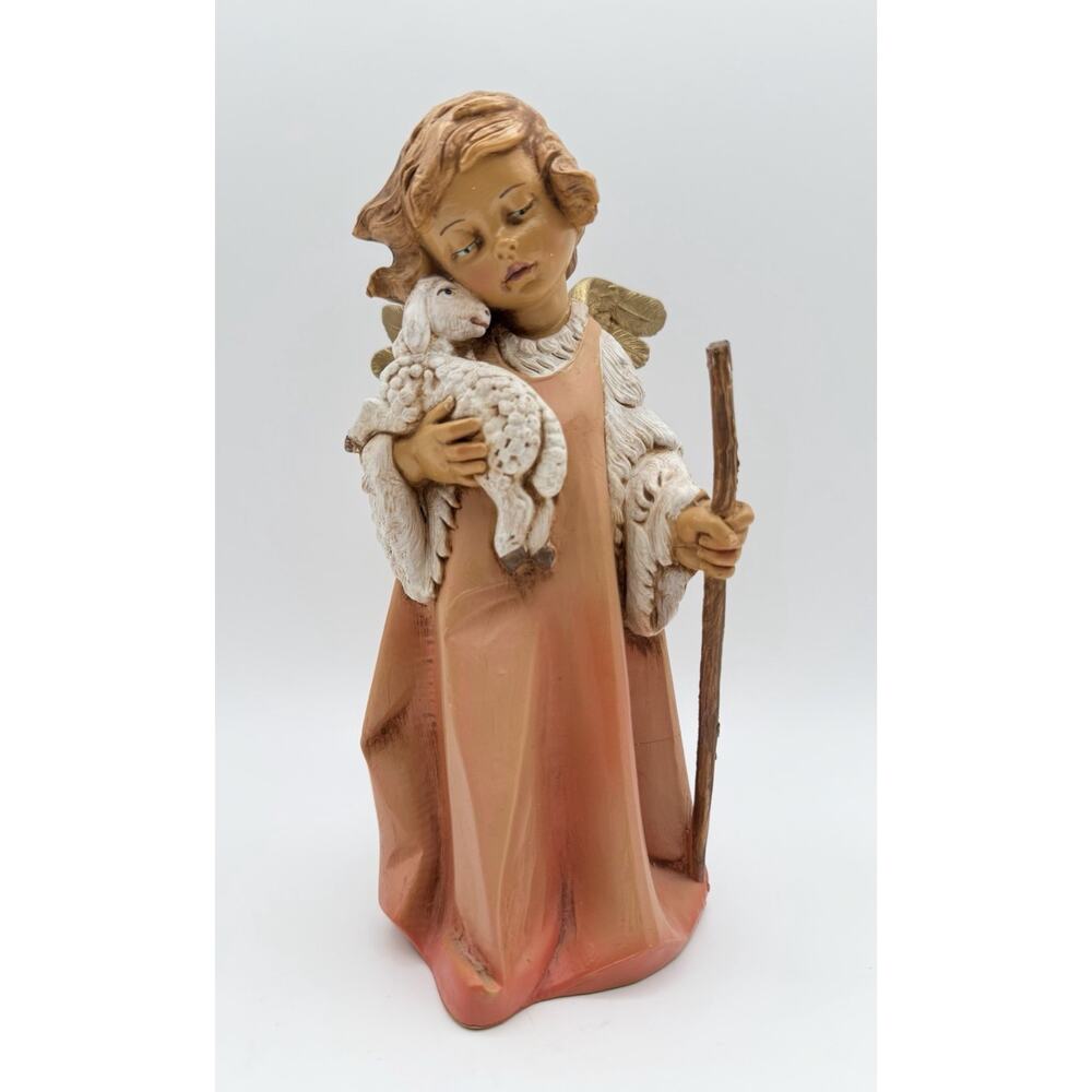 Fontanini Shepherd Angel Sheep Nativity Figurine 8.5” Simonetti 1988 Italy VNTG